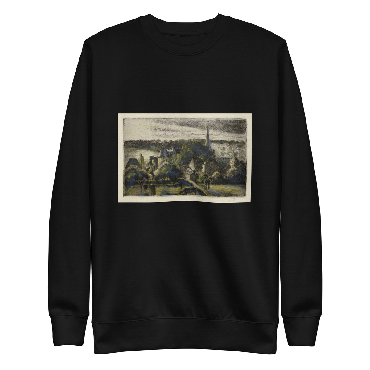 Black Sweater Church And Farm At Eragny Signature