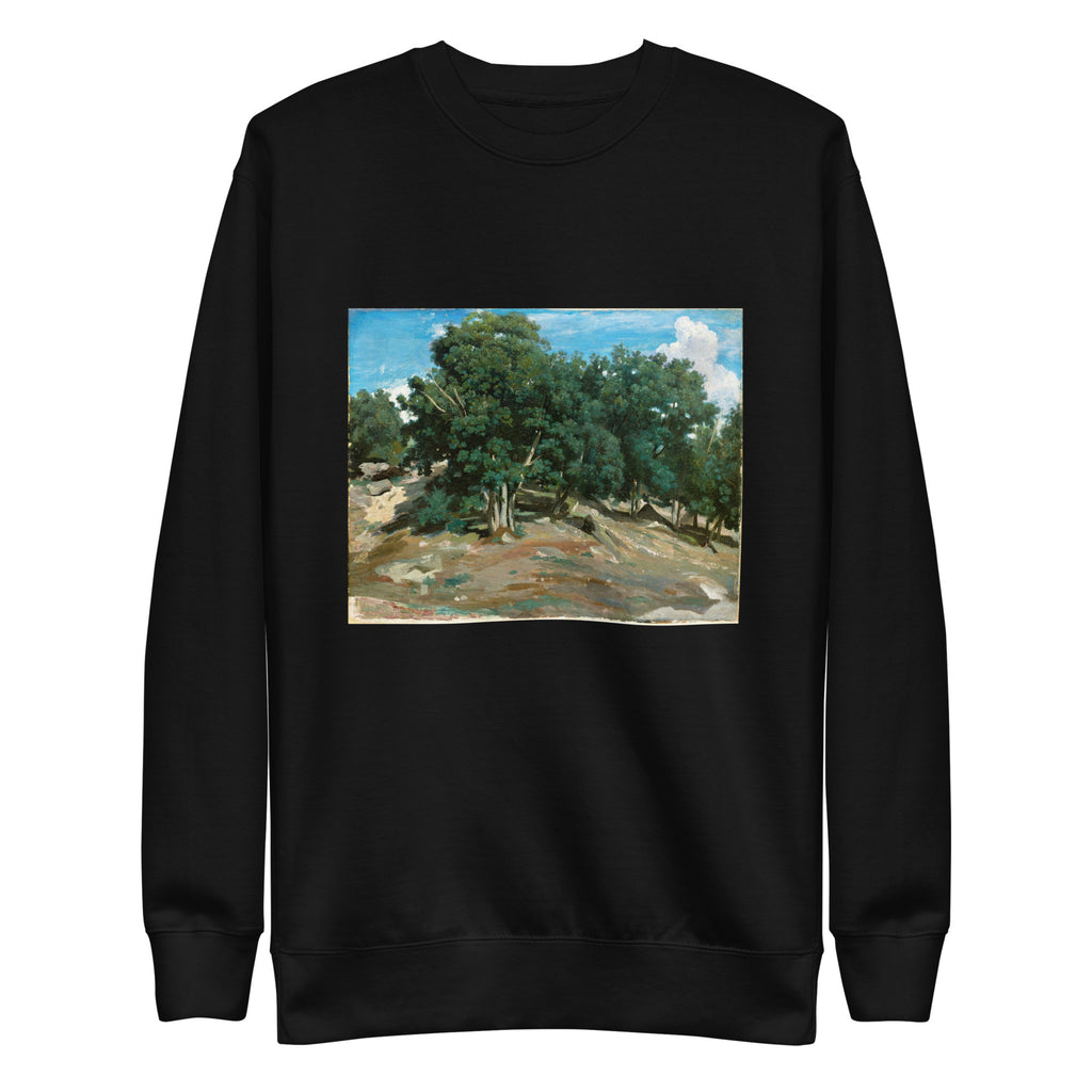 Black Sweater Fontainebleau Oak Trees At Bas-Breau 1832 Or 1833 Signature