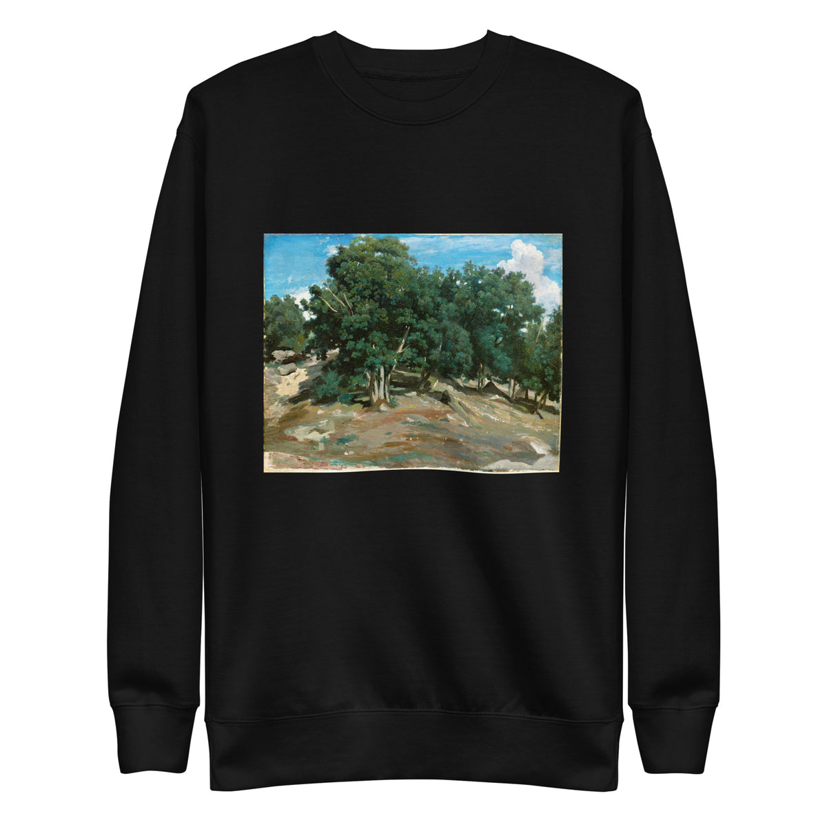 Black Sweater Fontainebleau Oak Trees At Bas-Breau 1832 Or 1833 Signature