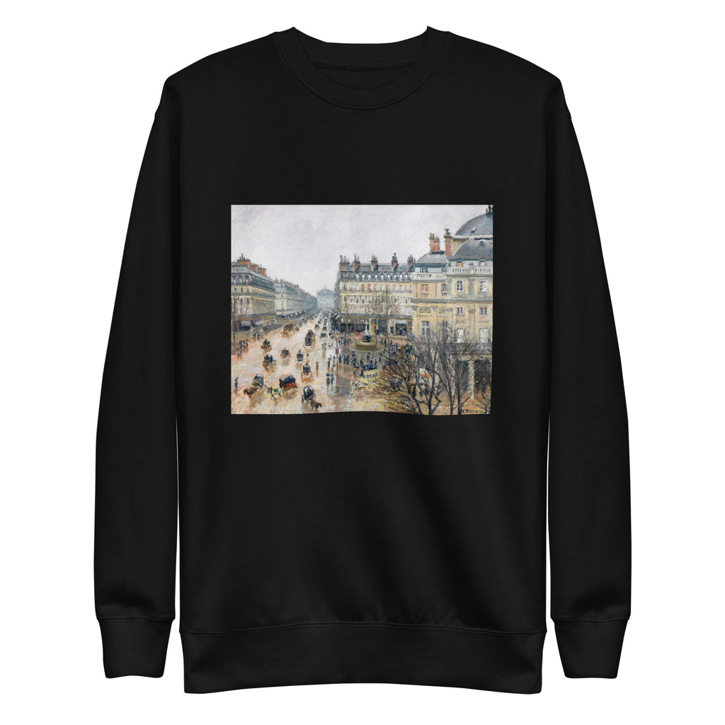 Black Sweater French Theater Square Paris Painting In High Resolution Signature