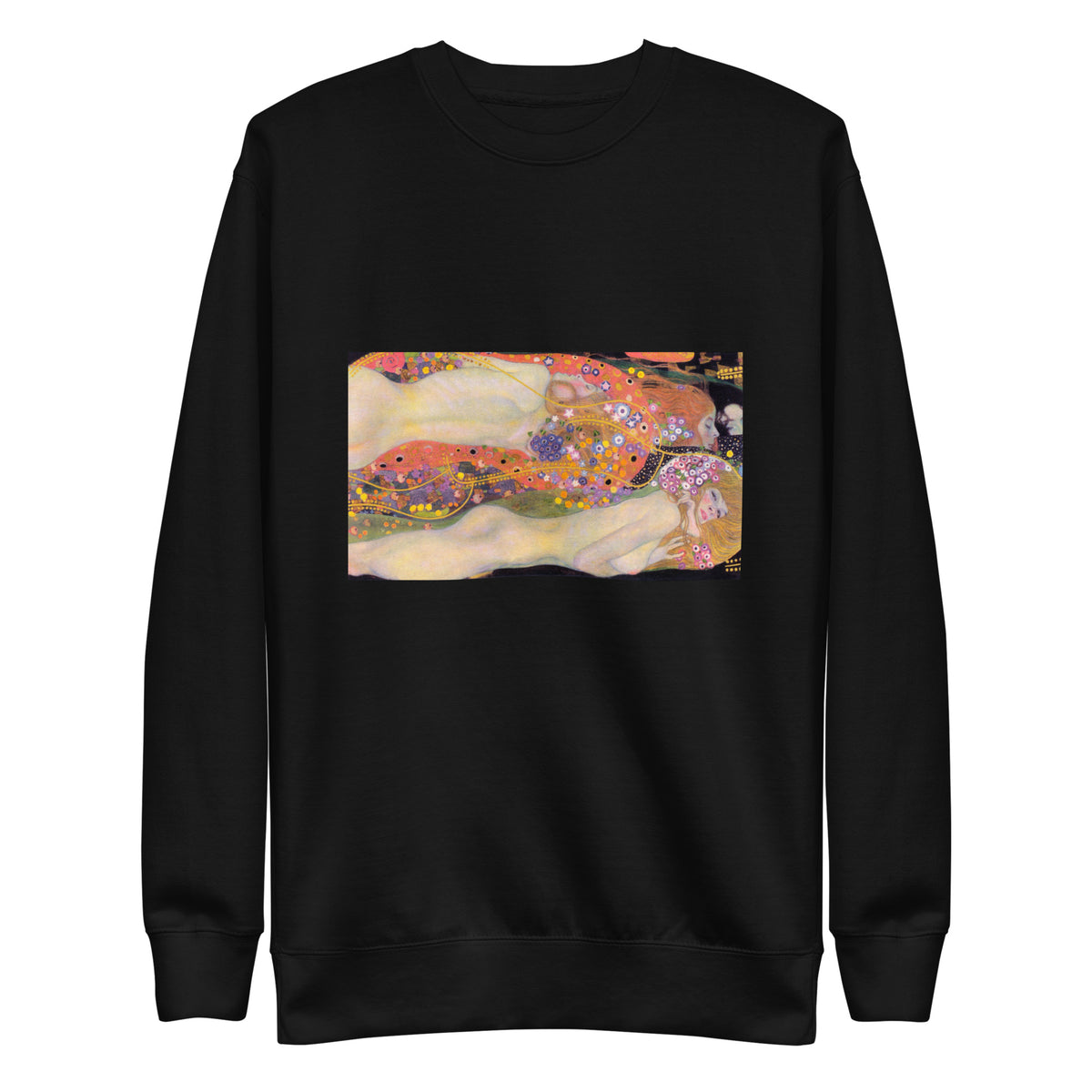 Black Sweater Gustav Klimt Water Serpents II Famous Painting Signature