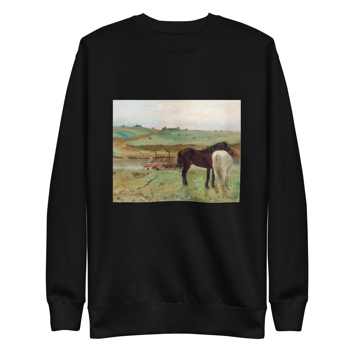 Black Sweater Horse In A Meadow Signature