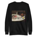 Black Sweater Fish Still Life Signature