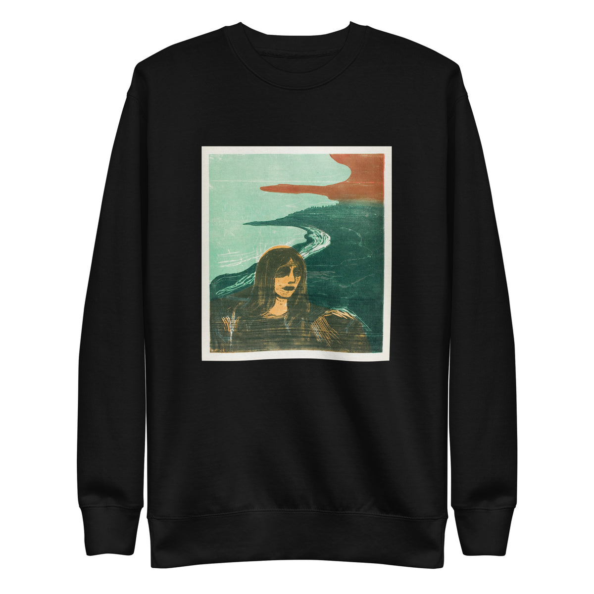 Black Sweater Woman Head Against The Shore Signature