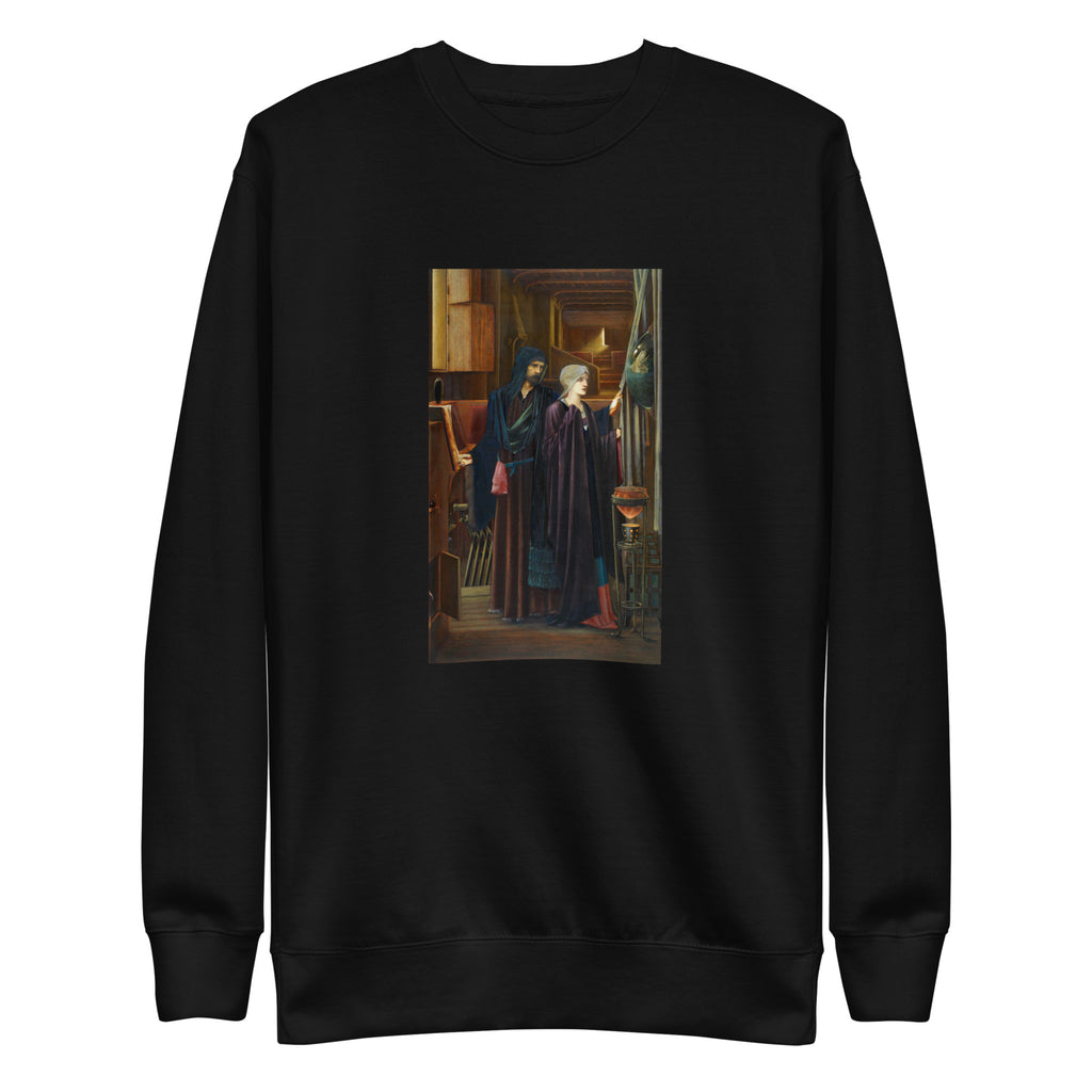 Black Sweater The Wizard Two Figures In A Narrow Darkened Chamber A Bearded Man In A Heavy Robes Reveals A Convex Mirror To A Young Veiled Girl Behind A Drape Signature