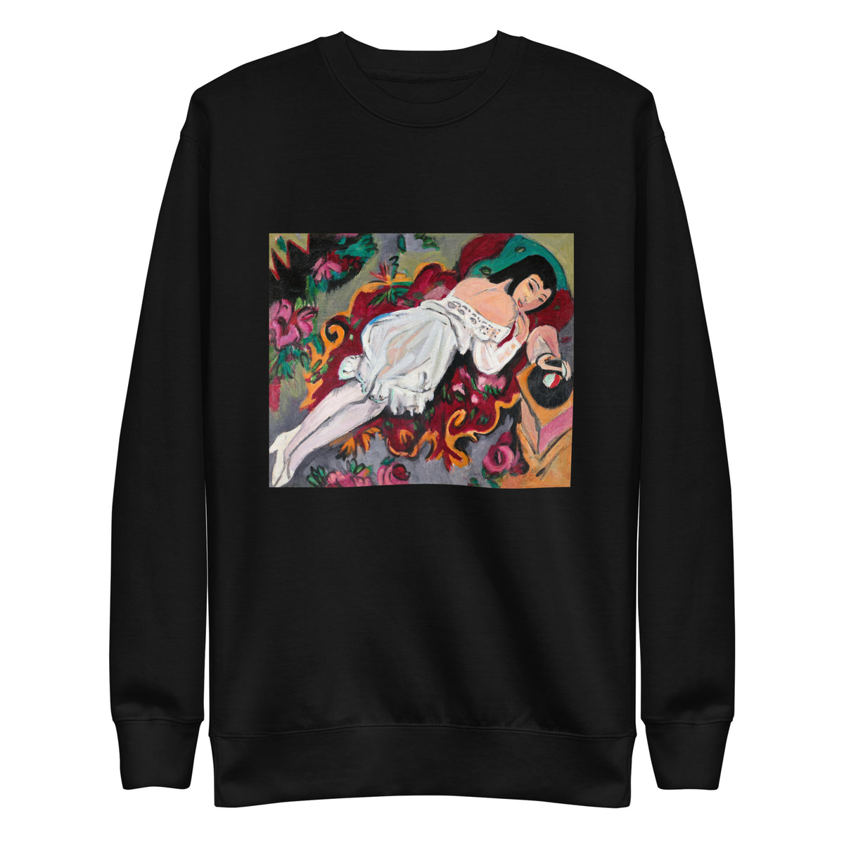 Black Sweater Girl In White Chemise Signature