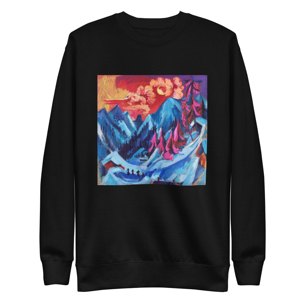 Black Sweater Winter Landscape In Moonlight Signature