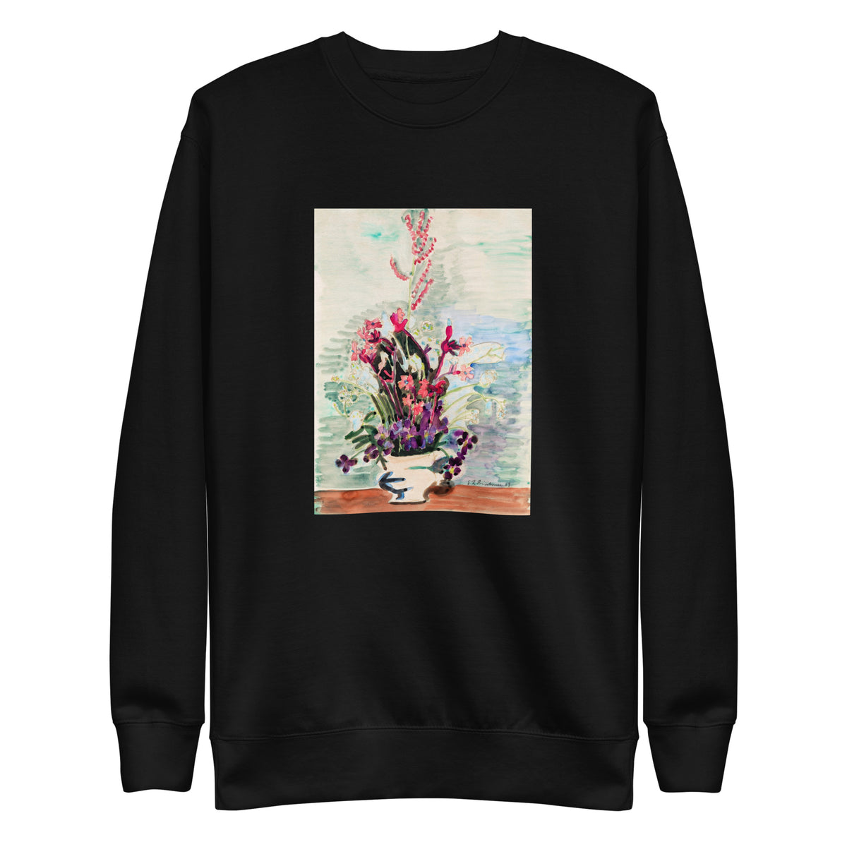Black Sweater Vase Of Flowers Signature