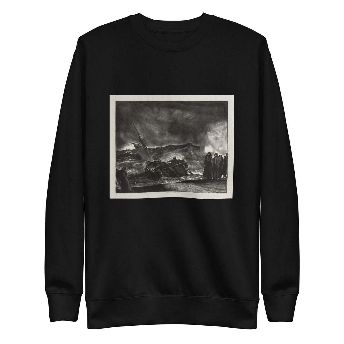 Black Sweater Allan Donn Puts To Sea Print Signature