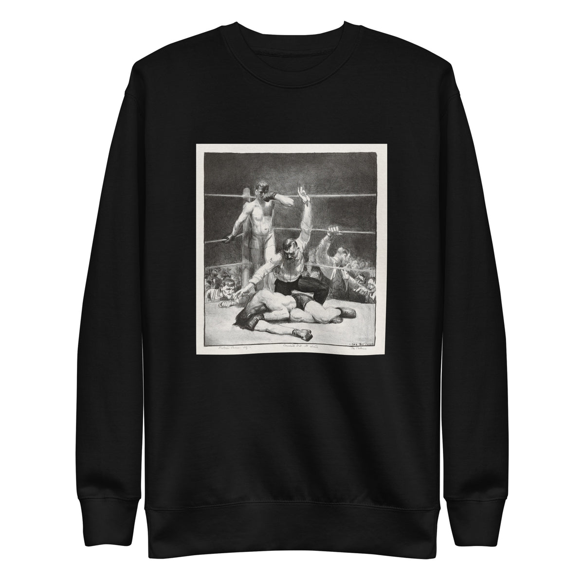 Black Sweater Counted Out First Stone Print Signature