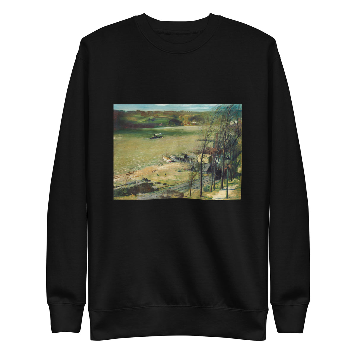 Black Sweater Up The Hudson Print Signature