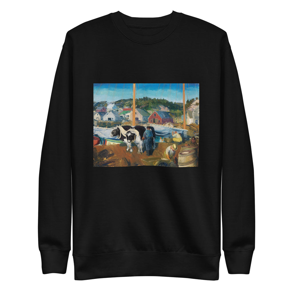 Black Sweater Ox Team Wharf At Matinicus Print Signature