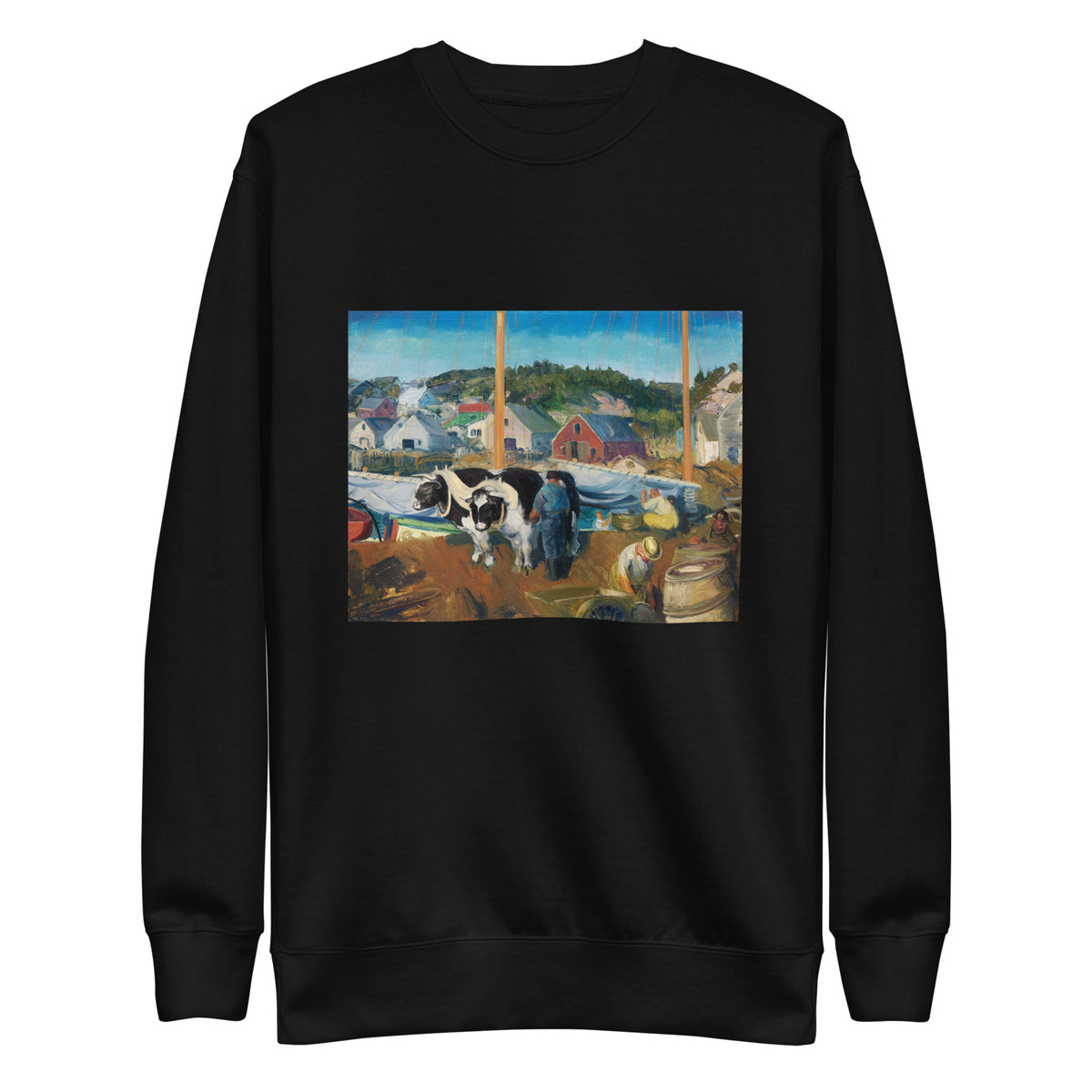 Black Sweater Ox Team Wharf At Matinicus Print Signature