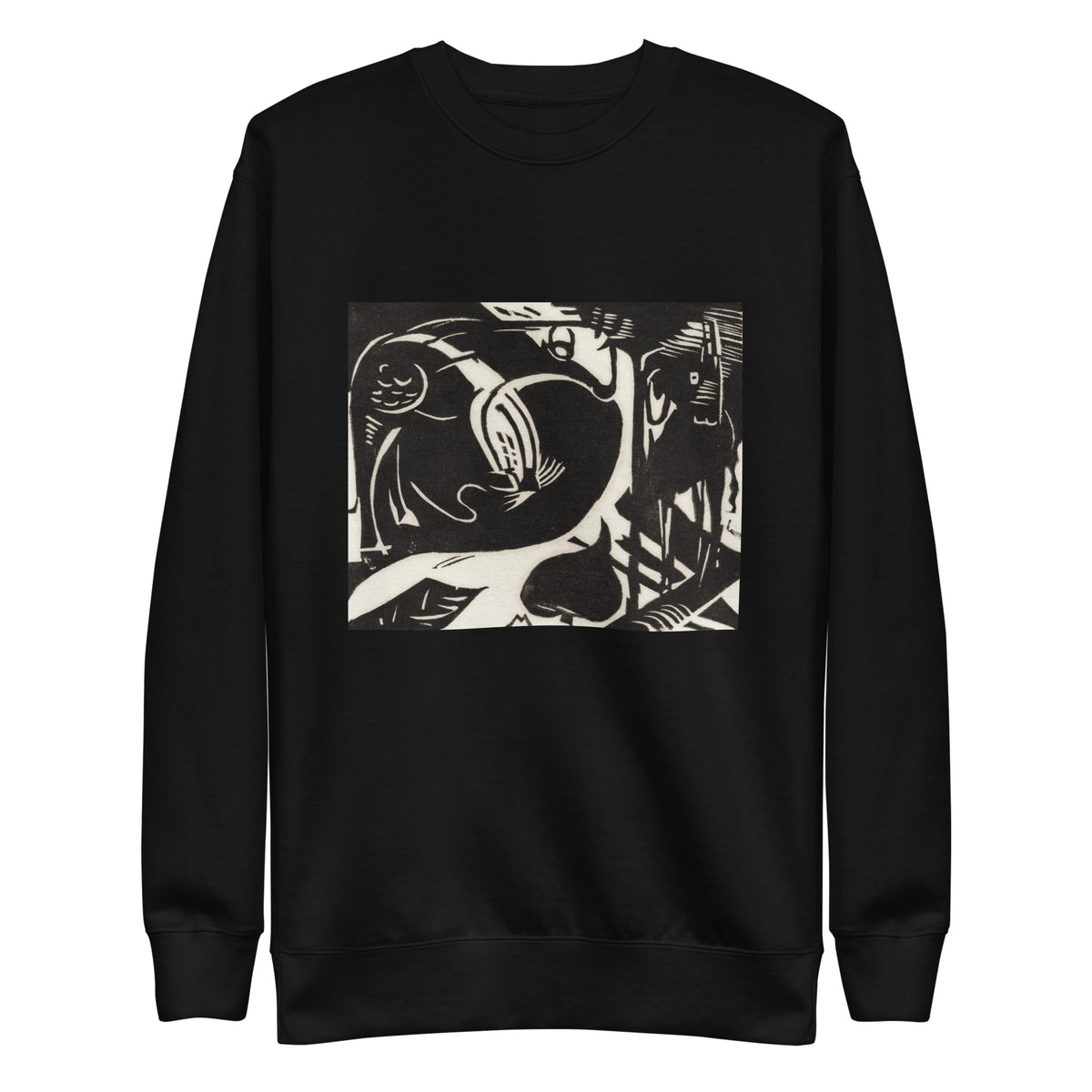 Black Sweater Two Mythical Animals Print Signature