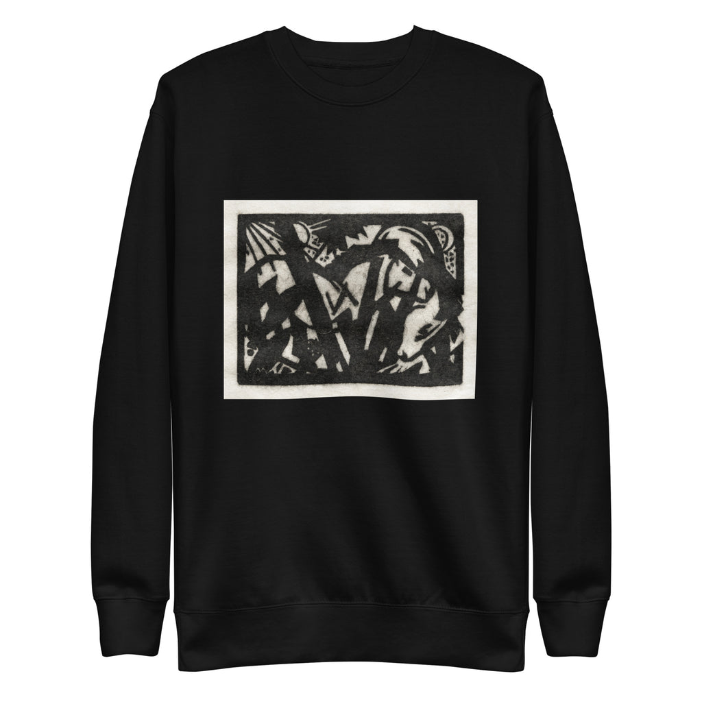 Black Sweater Horse Print Signature