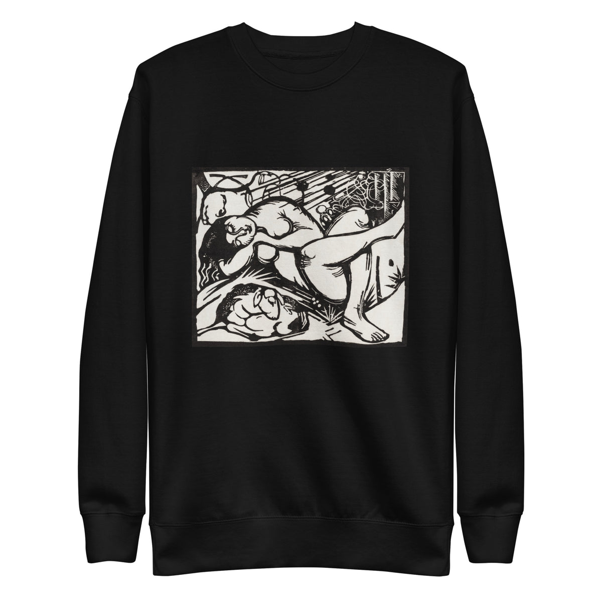 Black Sweater Sleeping Shepherdess Print Signature