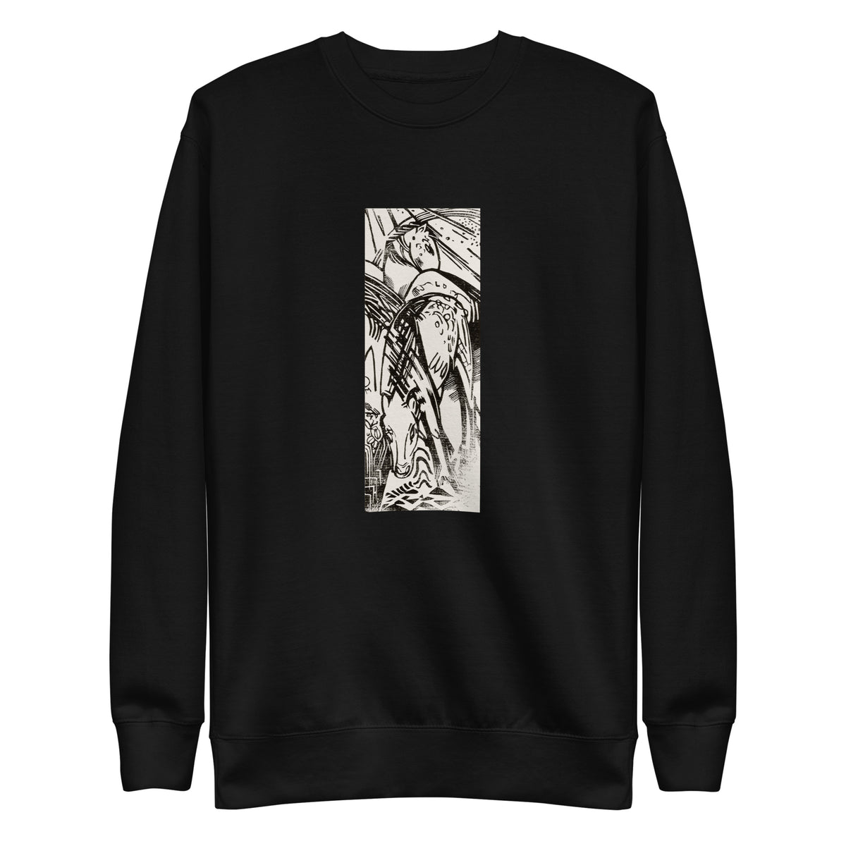 Black Sweater Horses Print Signature