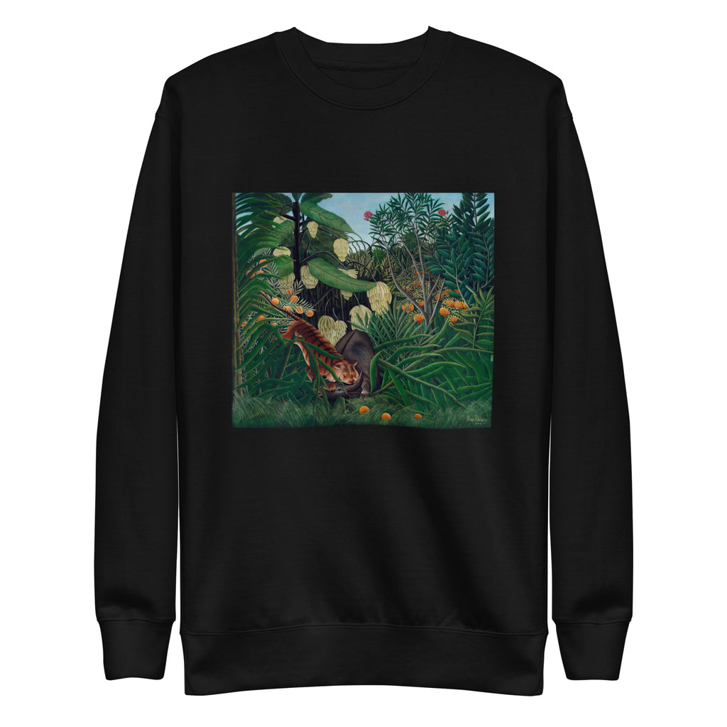 Black Sweater Fight Between A Tiger And A Buffalo Signature