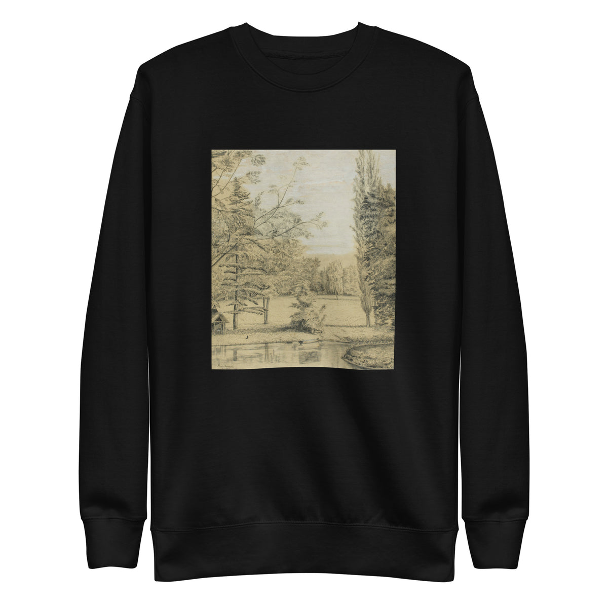 Black Sweater River And Park Landscape Signature