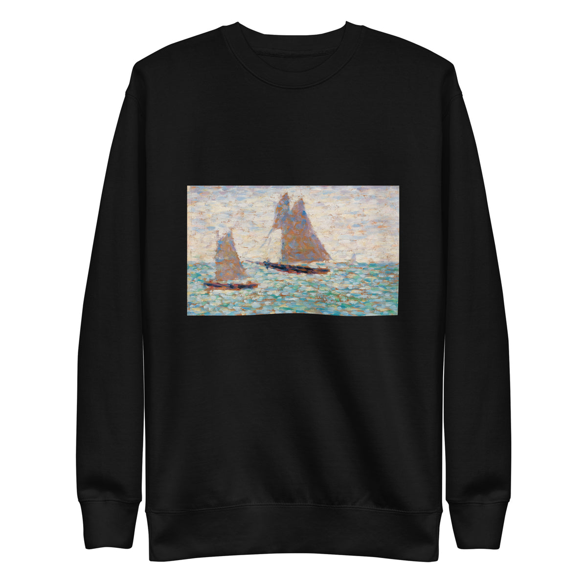 Black Sweater Two Sailboats At Grandcamp Deux Voiliers A Grandcamp Signature