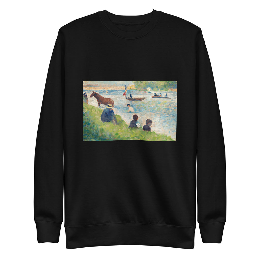 Black Sweater Horse And Boats Study For Bathers At Asnieres Signature