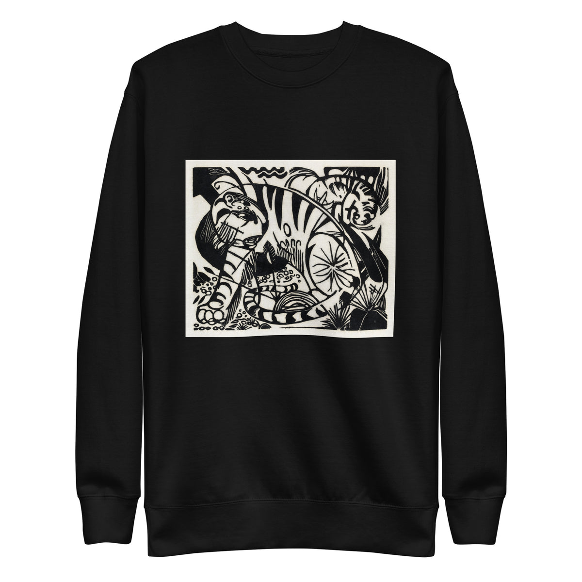 Black Sweater Tiger Print Signature