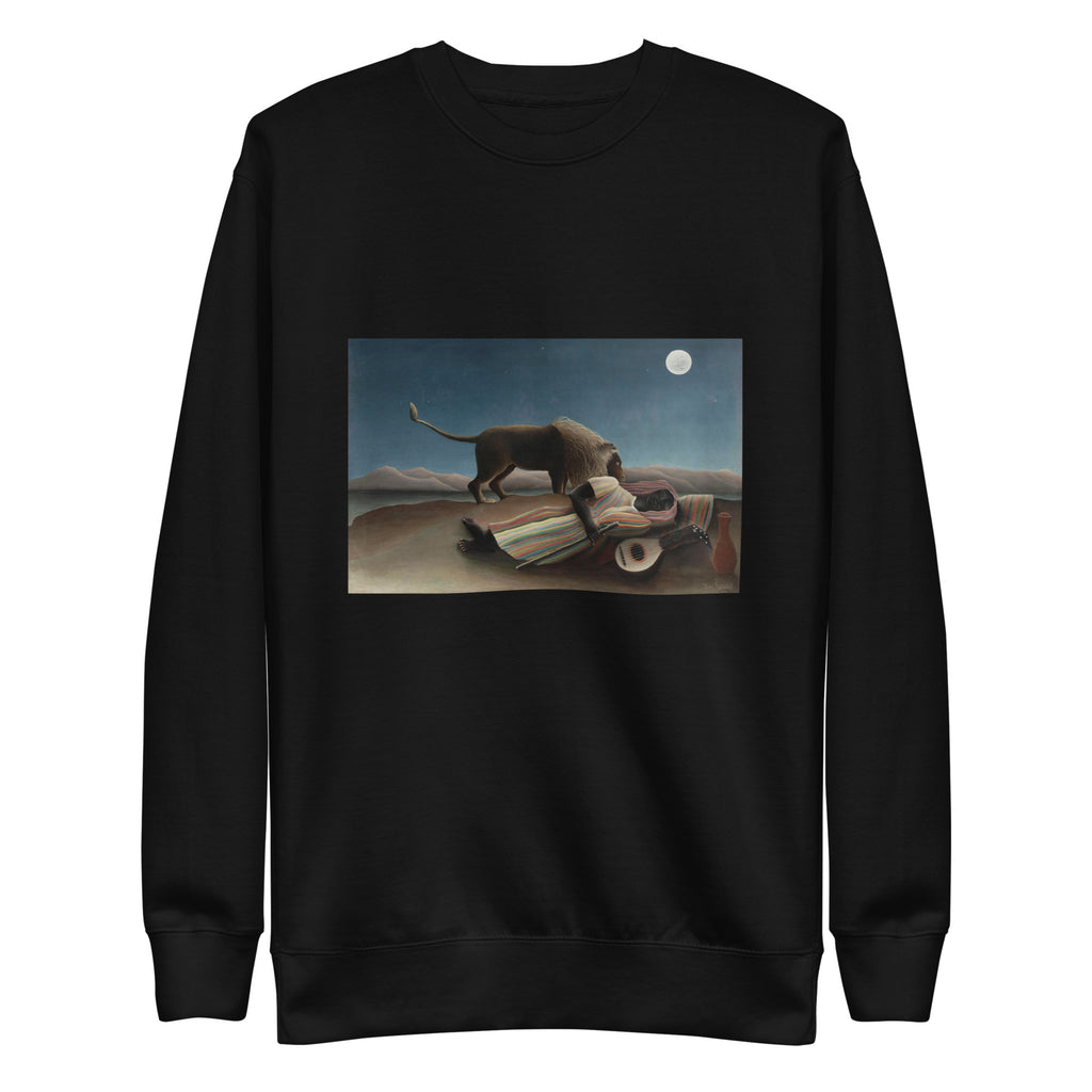 Black Sweater Henri Rousseau The Sleeping Gypsy La Bohemienne Endormie Famous Painting Signature