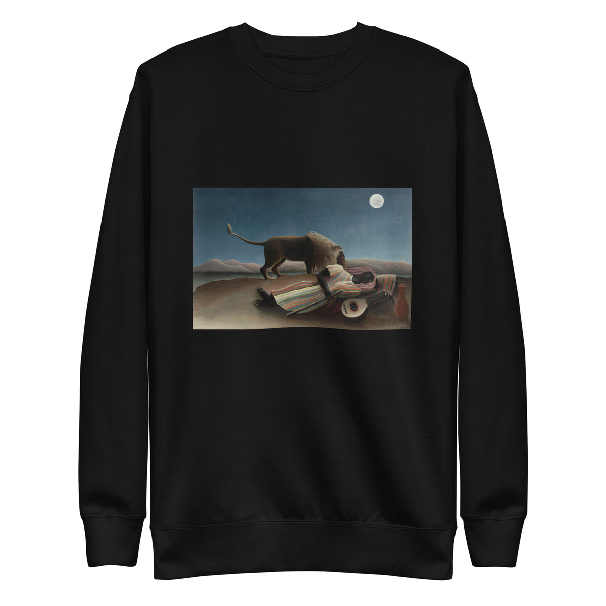 Black Sweater Henri Rousseau The Sleeping Gypsy La Bohemienne Endormie Famous Painting Signature