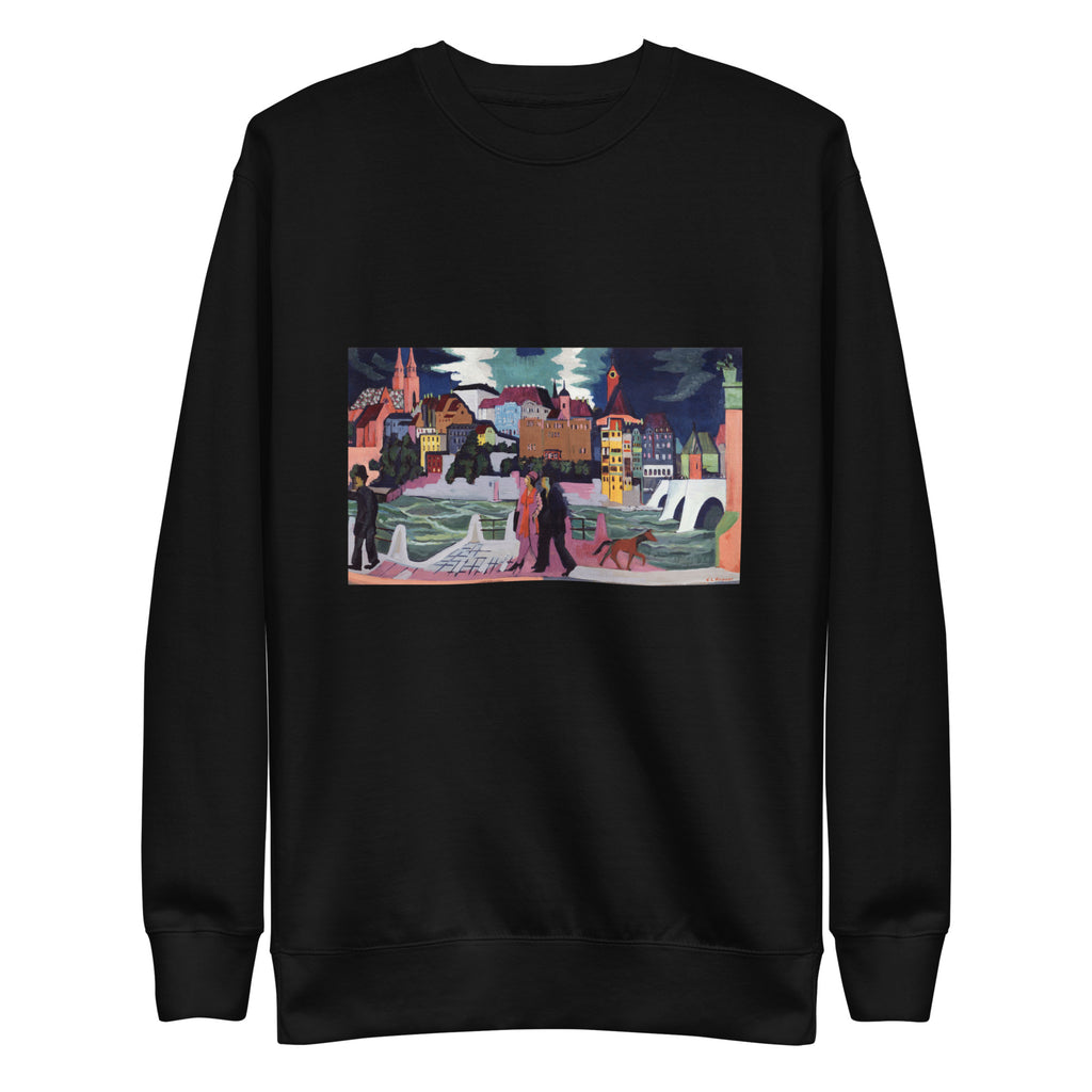 Black Sweater Ernst Ludwig Kirchner View Of Basel And The Rhine Famous Painting Signature