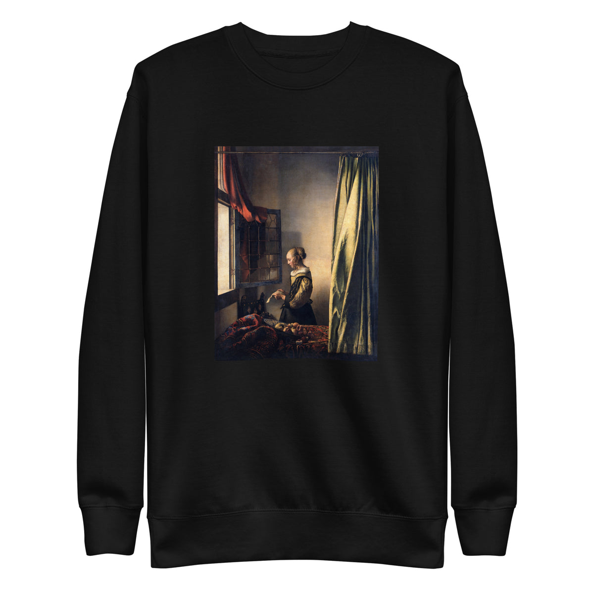 Black Sweater Johannes Vermeer Girl Reading A Letter - An Open Window 1659 Signature