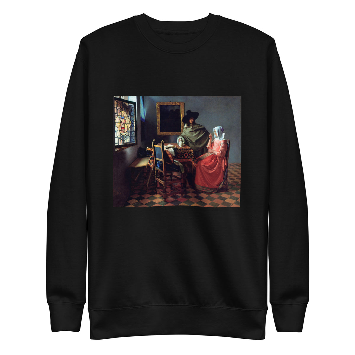 Black Sweater Johannes Vermeer The Wine Glass Famous Painting Signature