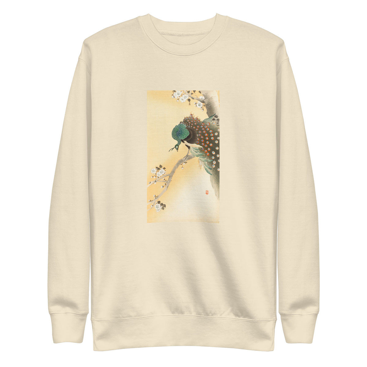 Sweater Peacock On A Cherry Blossom Tree - Ohara Koson 1900 Signature