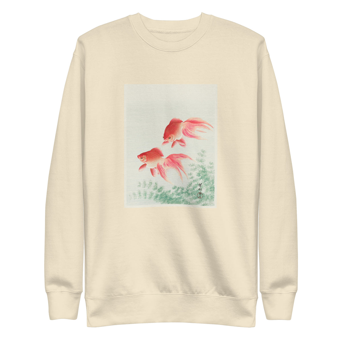 Sweater Two Veil Goldfish - Ohara Koson 1926 Signature