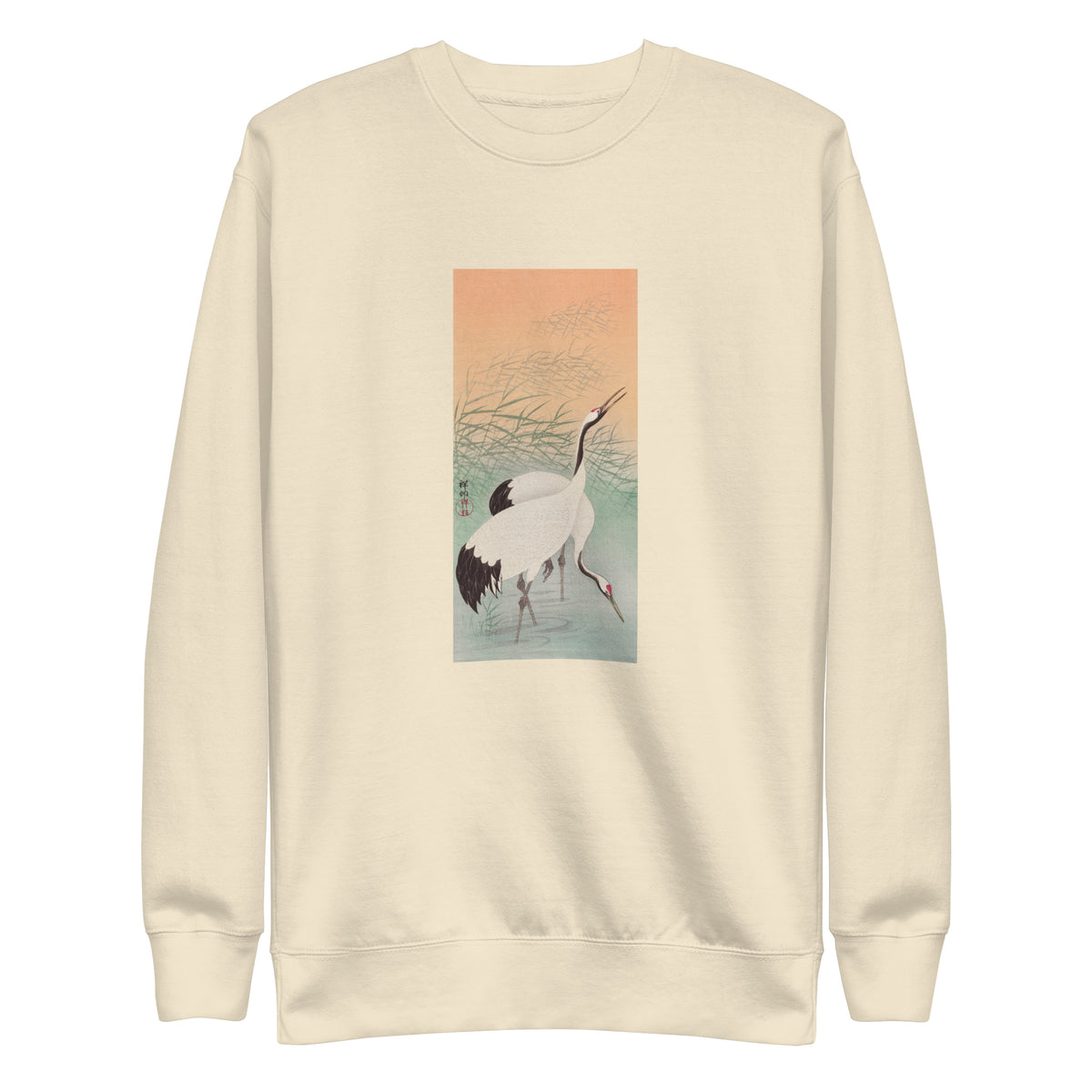 Sweater Two Cranes - Ohara Koson 1925 Signature