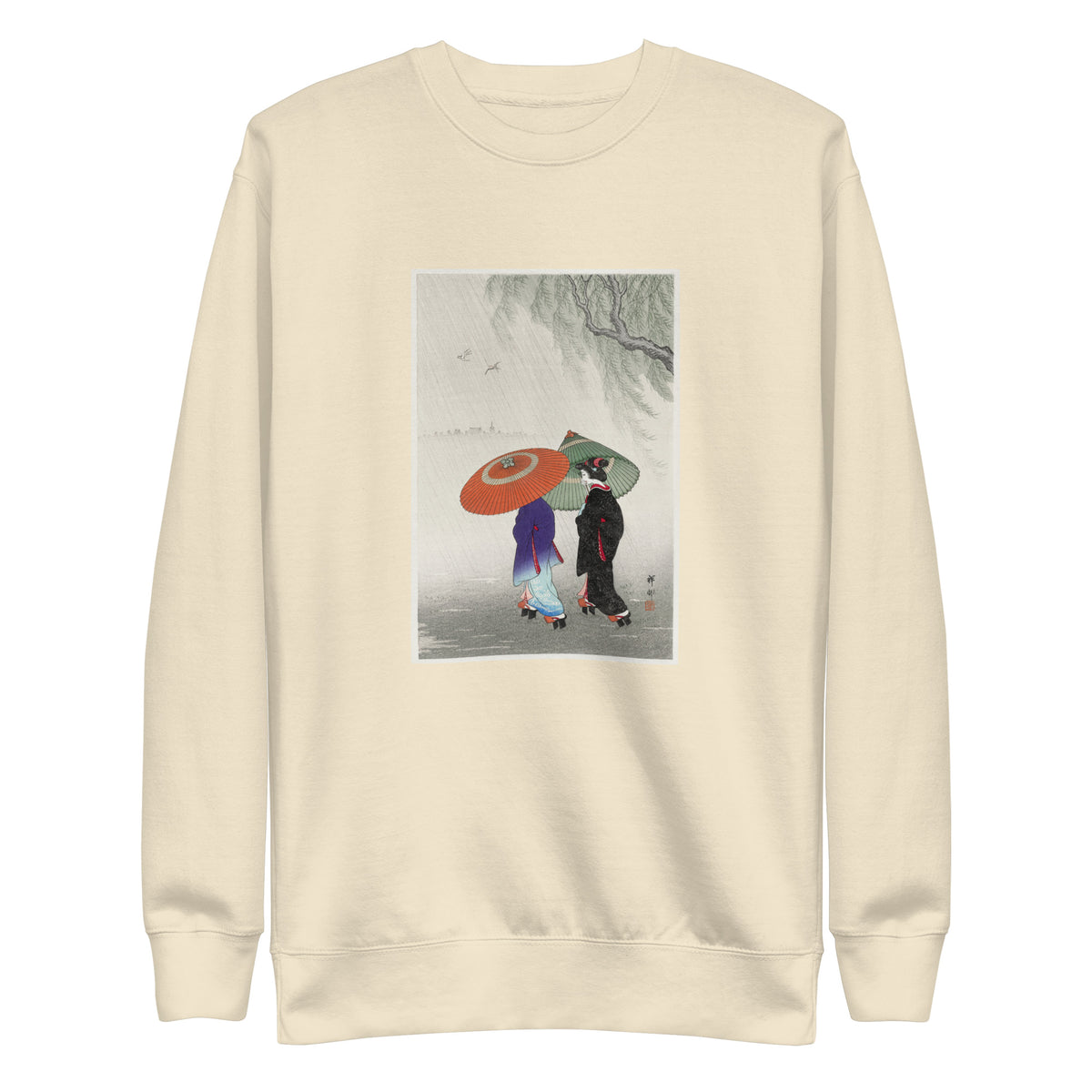 Sweater Two Women In The Rain - Ohara Koson 1925 Signature
