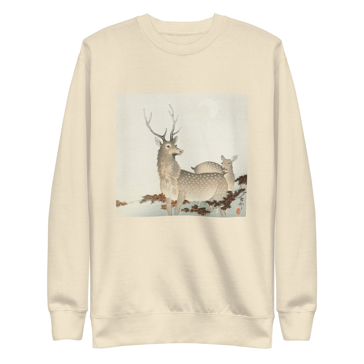 Sweater Couple Of Deers - Ohara Koson 1900 Signature