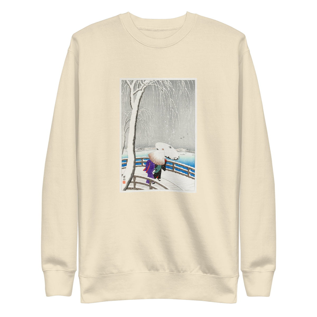 Sweater Two Women In The Snow On Yanagi Bridge - Ohara Koson 1927 Signature