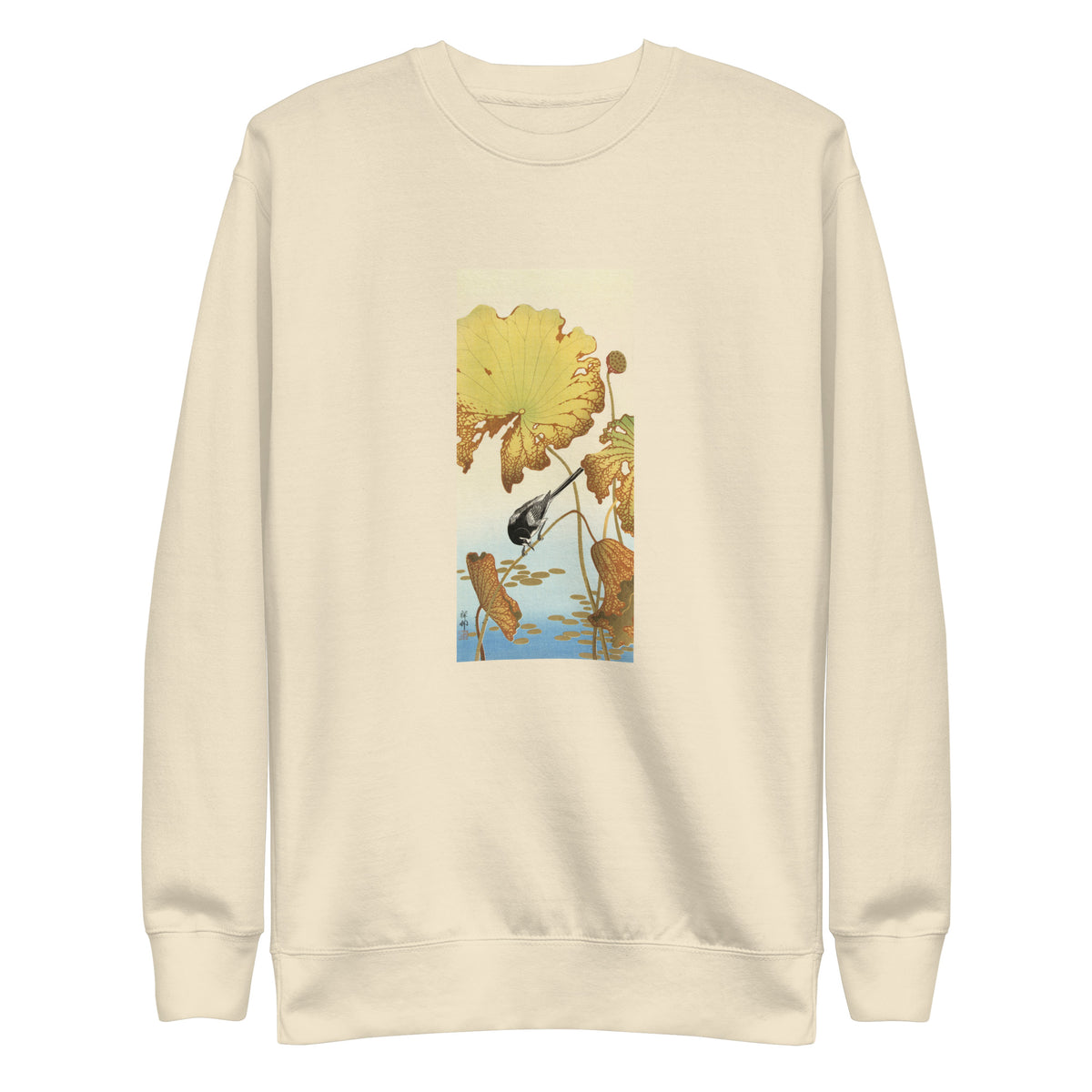 Sweater Japanese Wagtail On Lotus Plant - Ohara Koson 1925 Signature