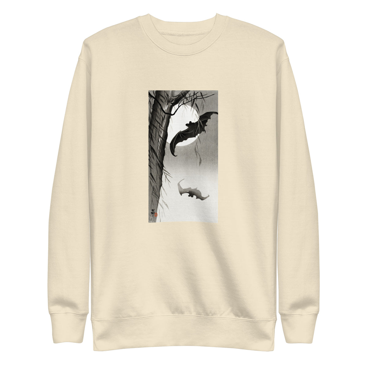 Sweater Bats Under The Full Moon - Ohara Koson 1900 Signature