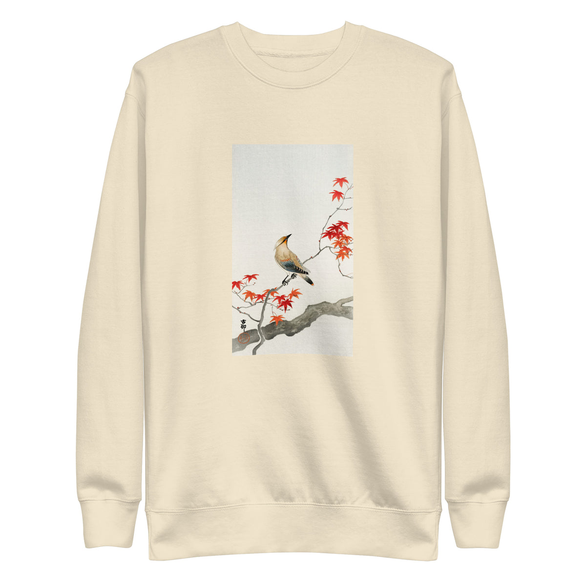 Sweater Japanese Plague Bird On Maple - Ohara Koson 1900 Signature