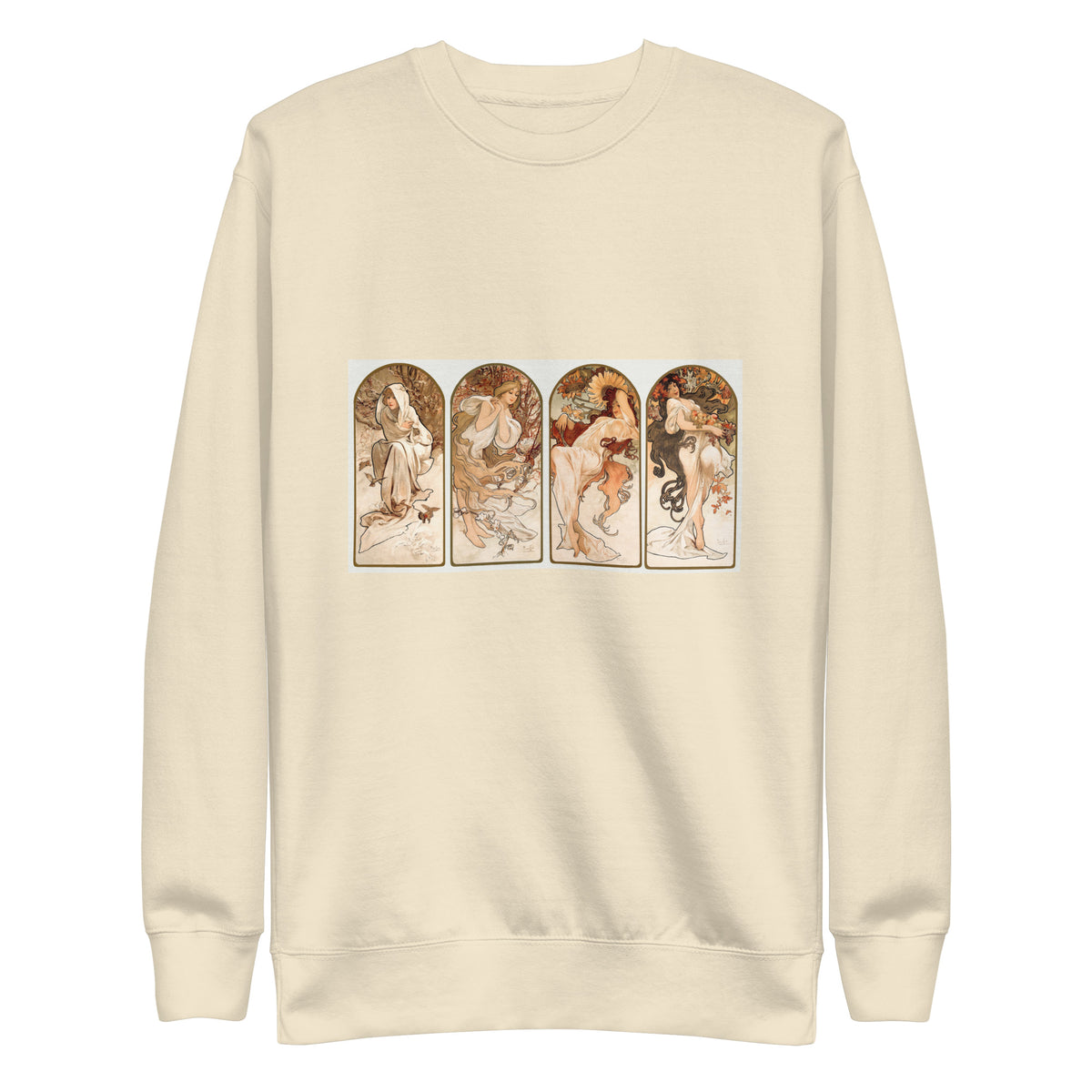 Sweater Alphonse Maria Mucha S The Seasons Famous Art Nouveau Artwork Signature