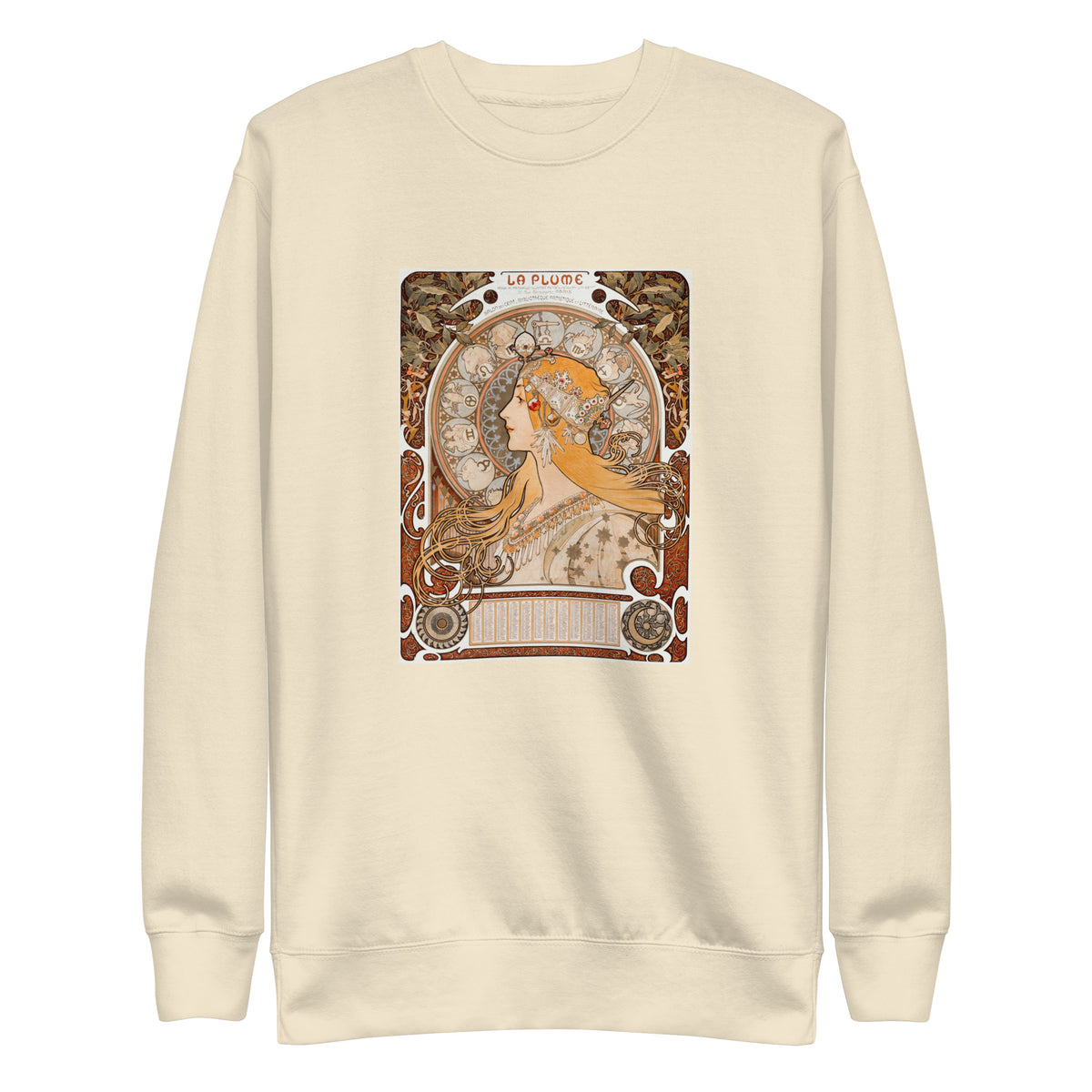 Sweater Alphonse Maria Mucha S Zodiaque Or La Plume Famous Art Nouveau Artwork Signature