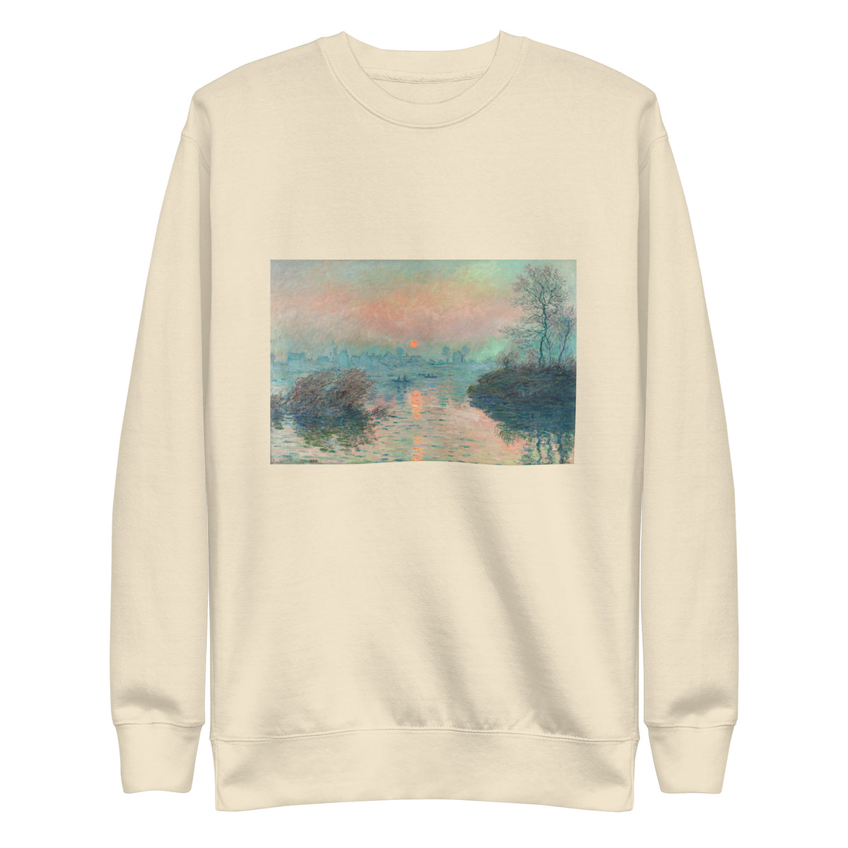 Sweater Sun Setting On The Seine At Lavacourt Claude Monet High Resolution Famous Painting Signature