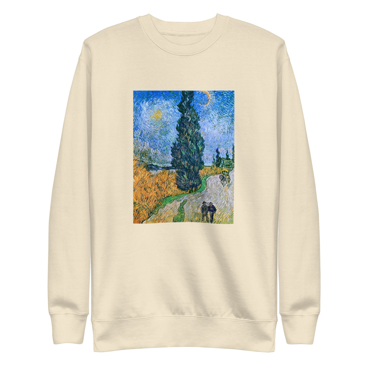 Sweater Vincent Van Gogh S Road With Cypress And Star Famous Painting Signature