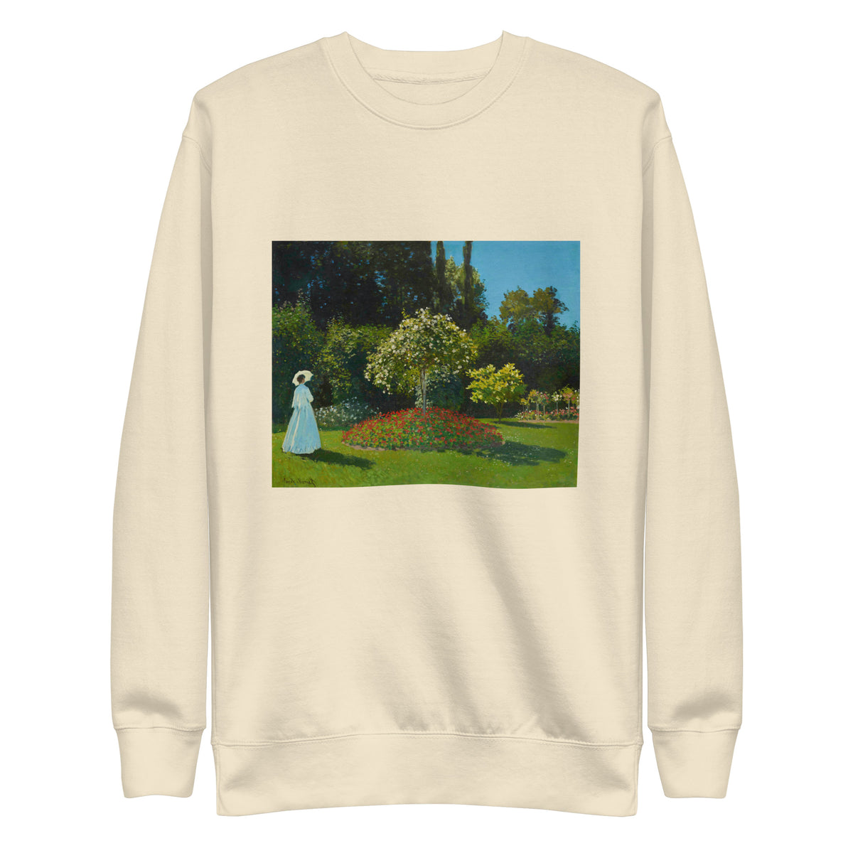 Sweater Claude Monet S Lady In The Garden Famous Painting Signature