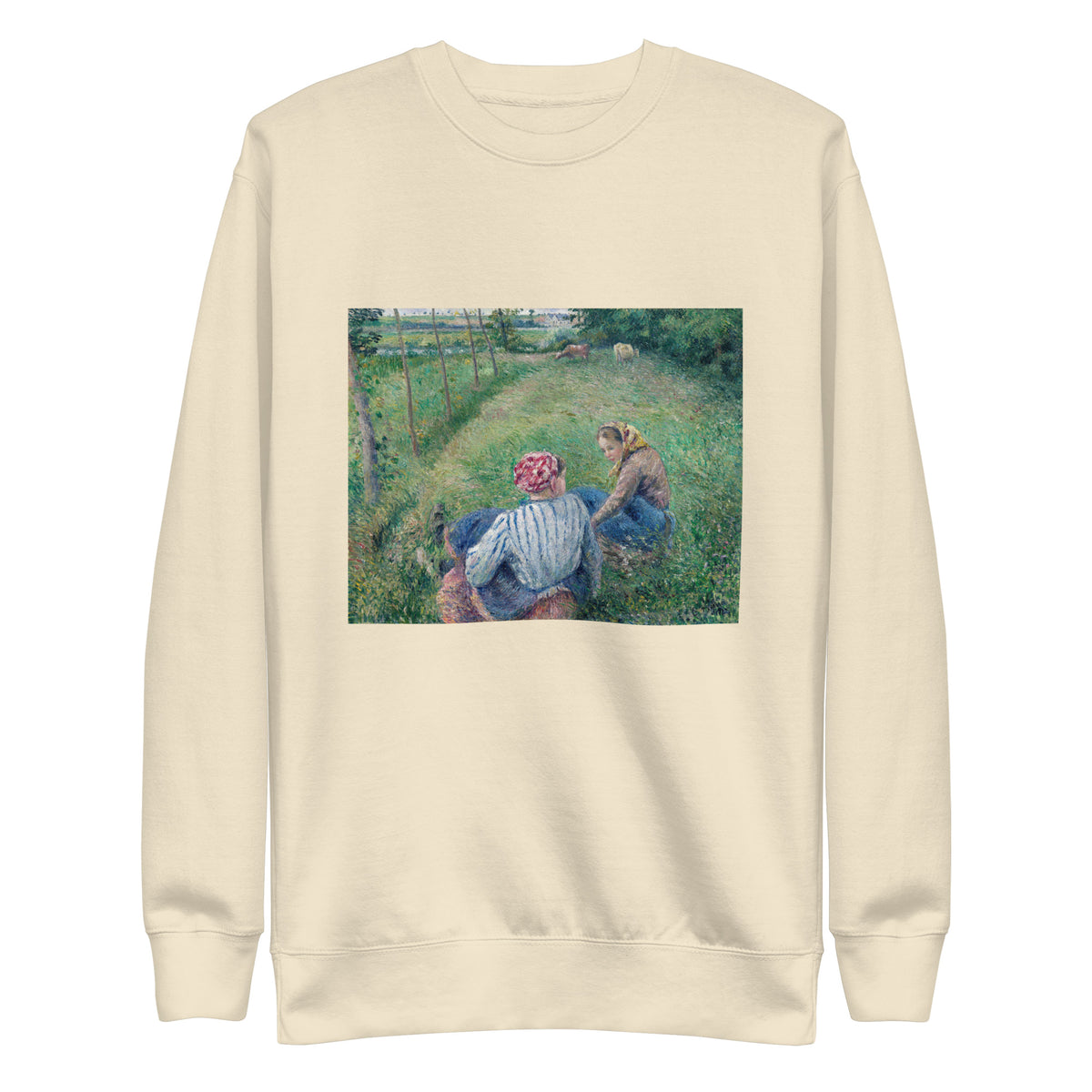 Sweater Young Peasant Girls Resting In The Fields Near Pontoise Signature
