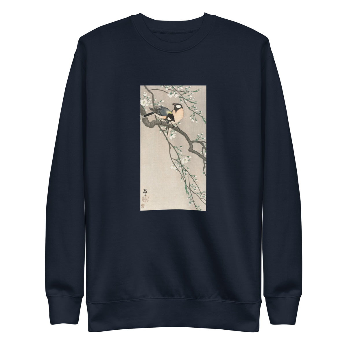Navy Sweater Tits On Cherry Branch Signature