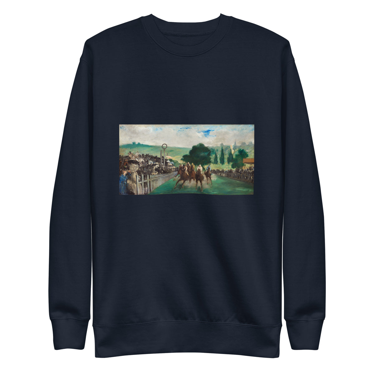 Navy Sweater The Races At Longchamp Painting In High Resolution Signature