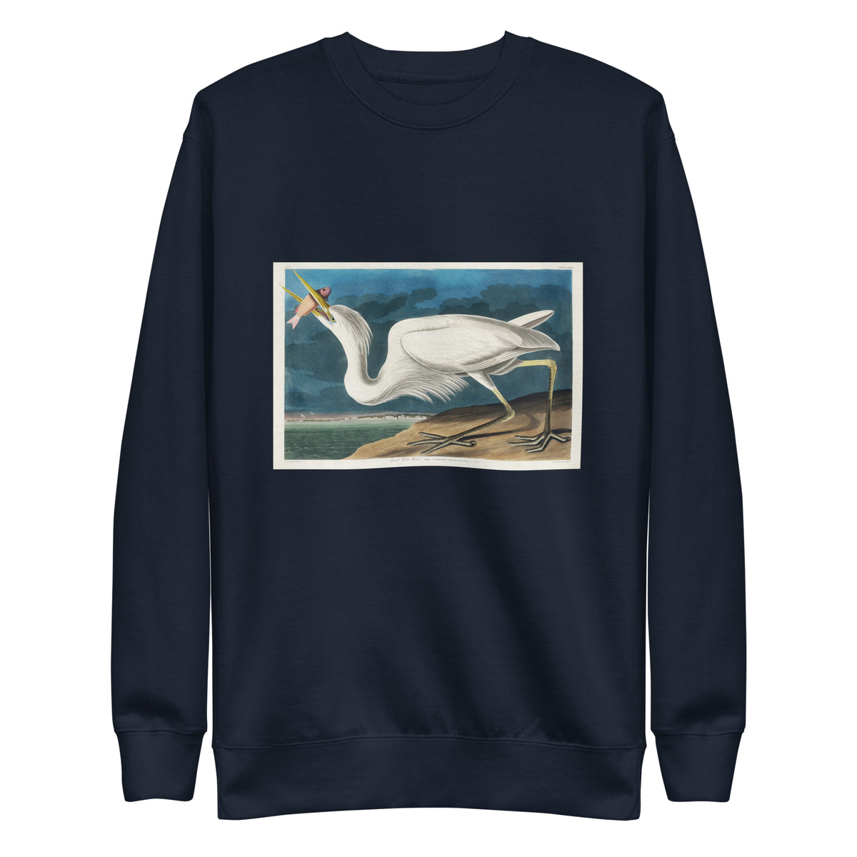 Navy Sweater Great White Heron Signature