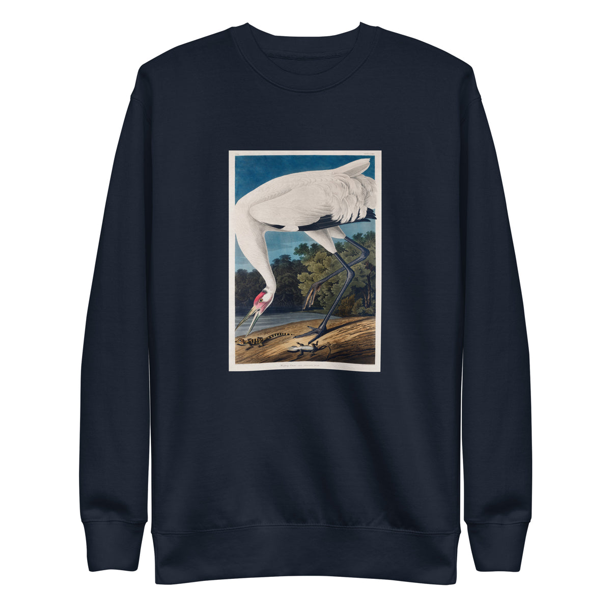 Navy Sweater Hooping Crane Signature